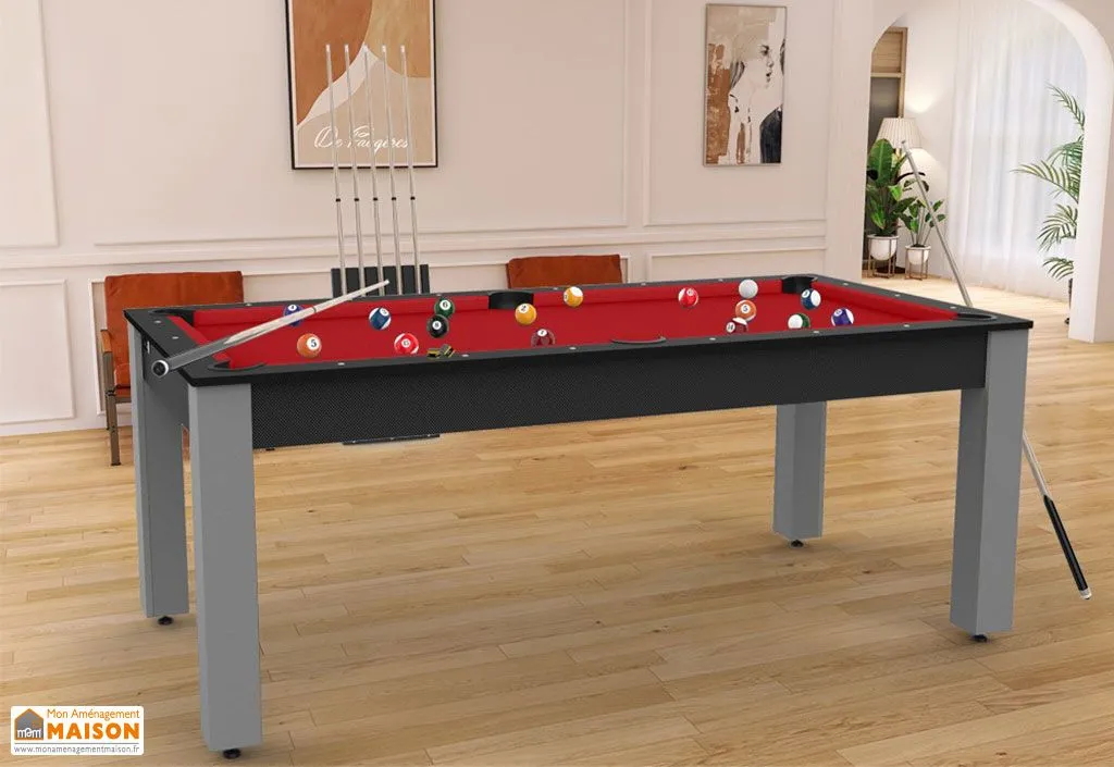 Billard américain convertible en bois – Carbone