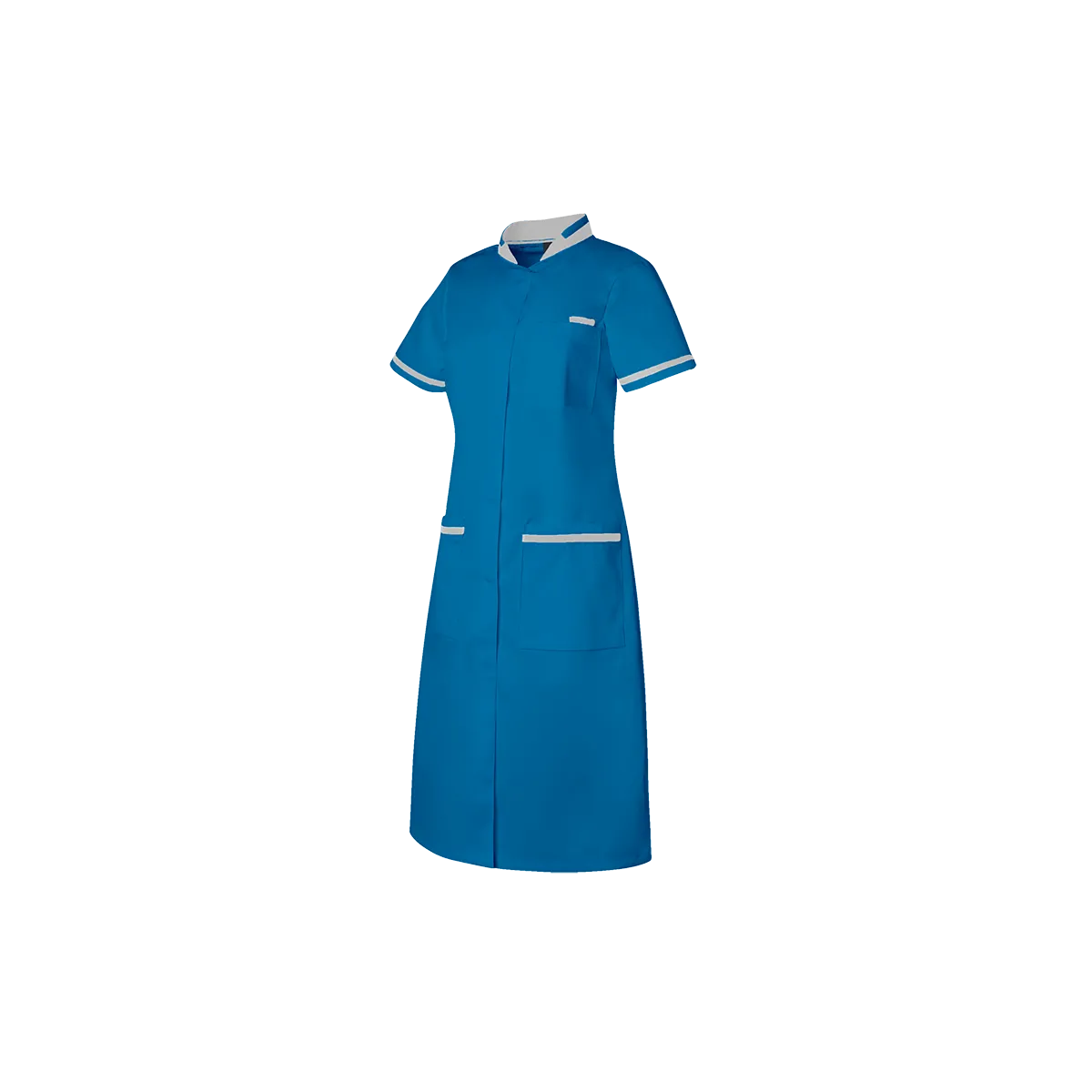 BLOUSE FEMME ANGELINA Manches Courtes P/C BLEU HOPITAL BLANC