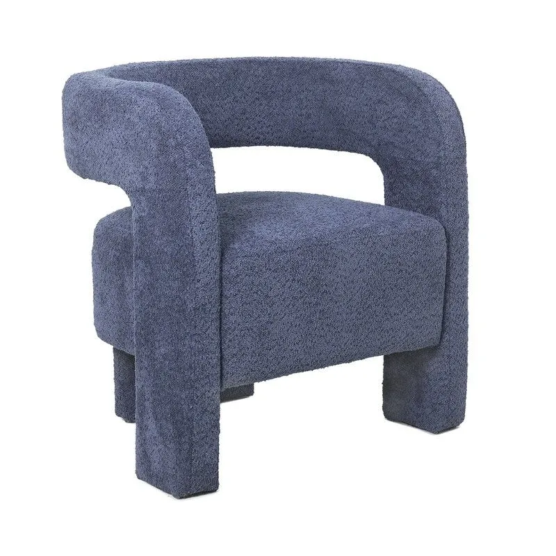 Fauteuil en tissu bleu, 72 x 63 x 74 cm | Bakari