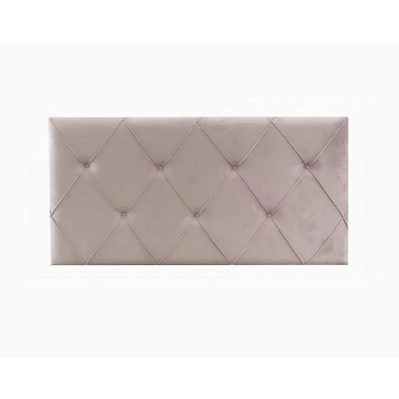 Tête de lit Capitone Rhombus en velours rose pâle, 161x81 cm