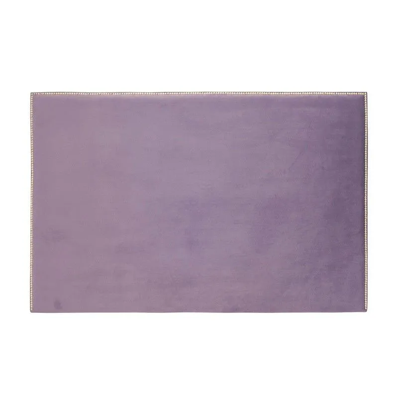 Tête de lit cloutée en velours lilas/doré, 155x100 cm
