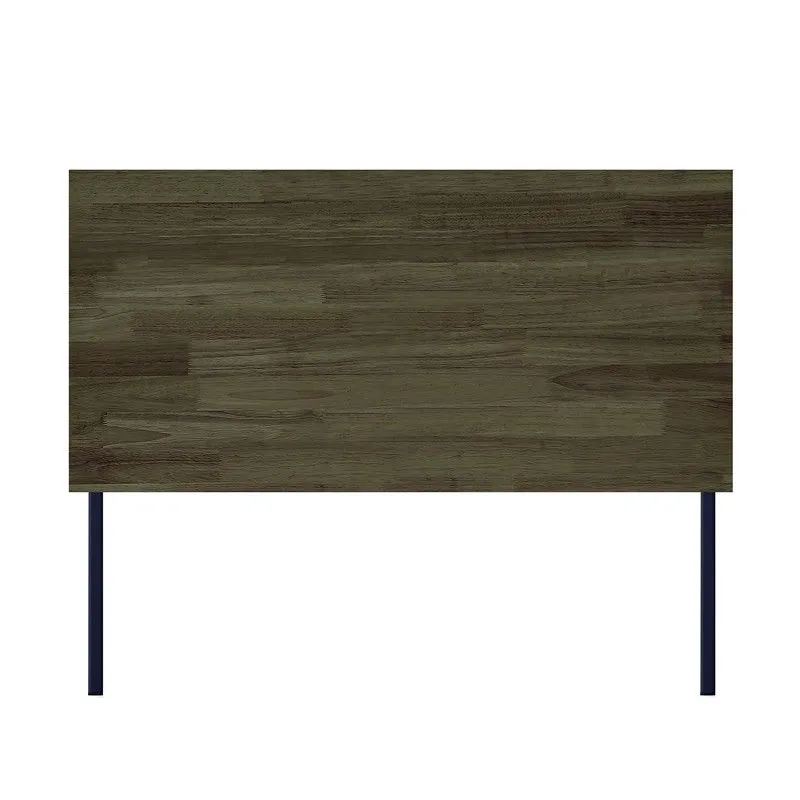 Tête de lit simple en bois naturel foncé/noir et métal, 100 x 36 x 125 cm | Industriel