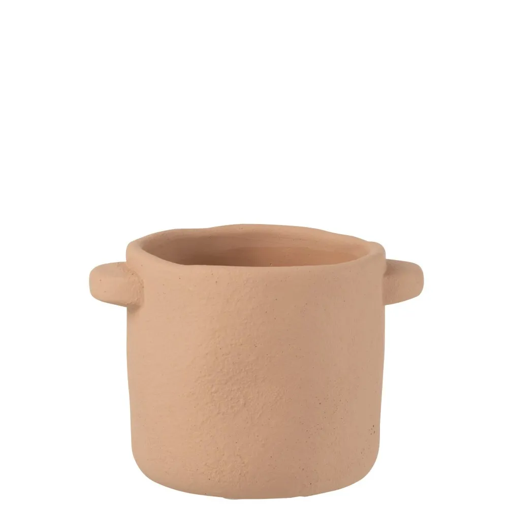 Cache-Pot en ciment marron clair D14*H12cm