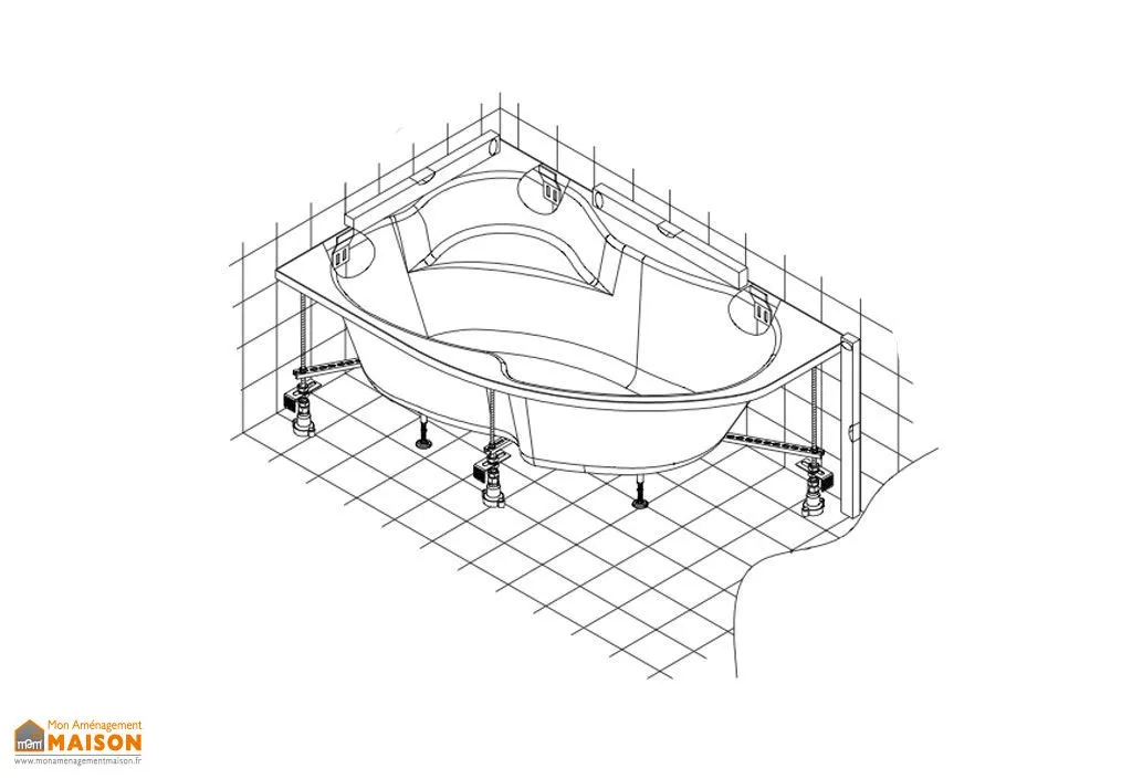 Cadre Soutien Baignoire Kolpa San CA 150-180