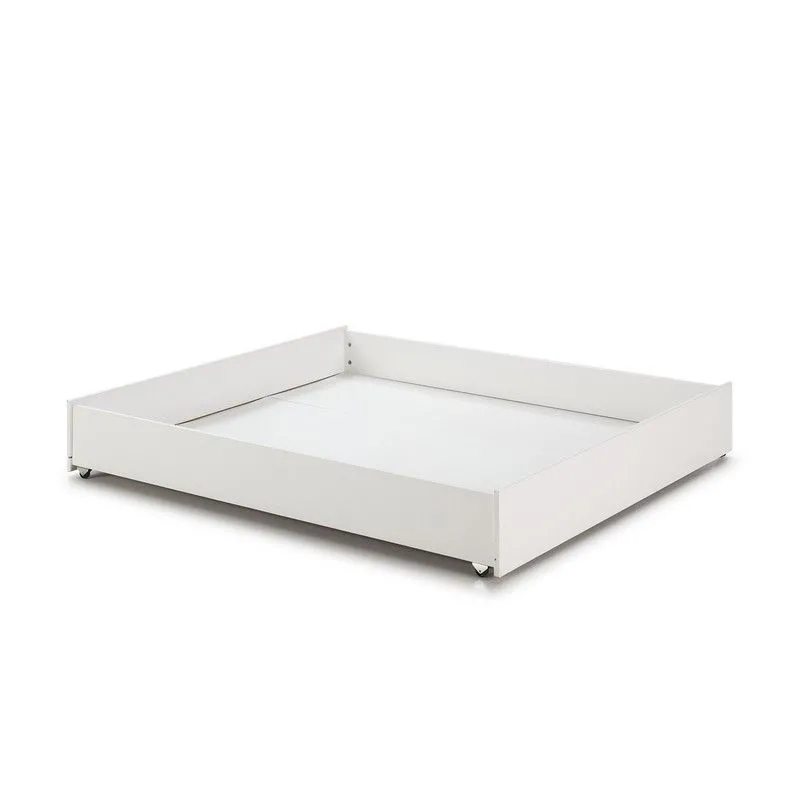 Tiroir de lit LEBA en pin et Mdf blanc, 137x147x22 cm