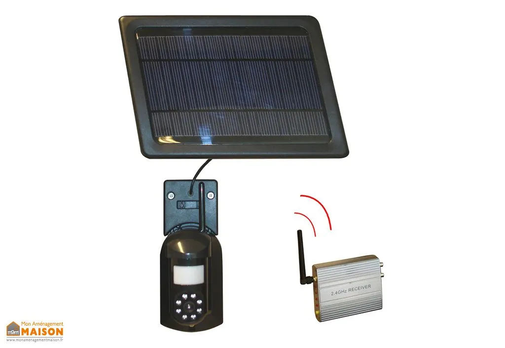 Caméra de surveillance sans fil solaire avec détecteur de mouvement