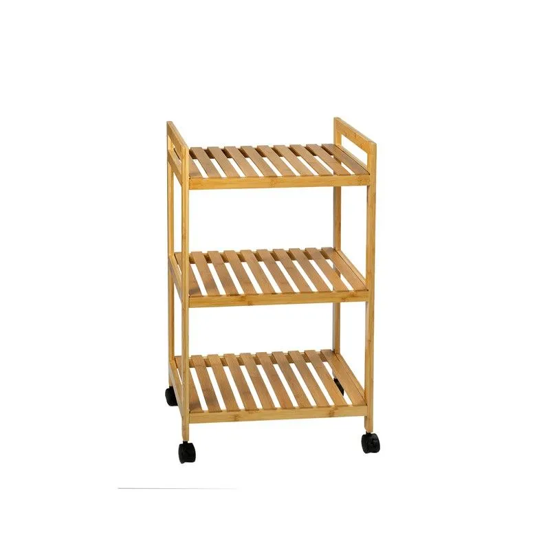 Chariot en bambou naturel, 46 x 35 x 74,5 cm | Bambou
