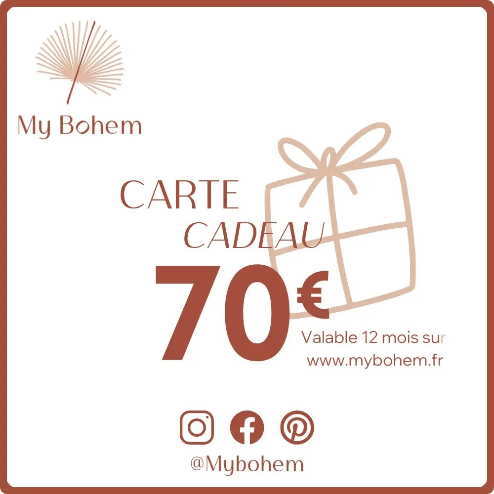 Carte Cadeau Déco MyBohem 70 eur - Pour faire plaisir à coup sûr !