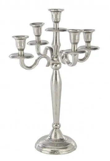 Chandelier en aluminium à 5 bras, Karan d'argent, Ø29xH39 cm