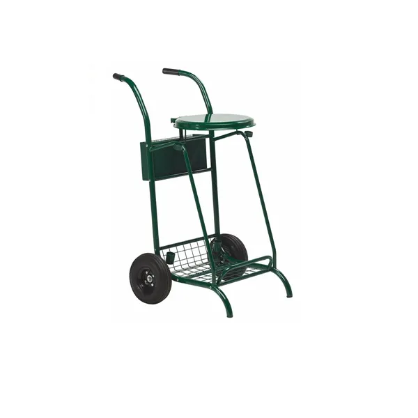 Chariot de voirie porte poubelle Rossignol 110 Litres avec couvercle Roues pneumatiques