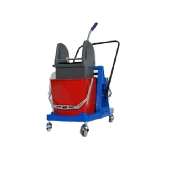 CHARIOT LAVAGE PAUL 2 x 15 L AVEC TIMON ET PRESSE A MACHOIRE