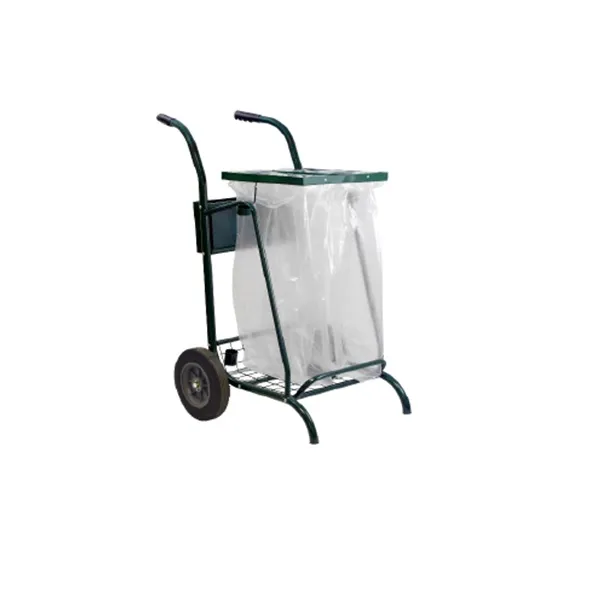 Chariot voirie poubelle 2 flux 110 Litres Rossignol sans couvercle Roues pneumatiques