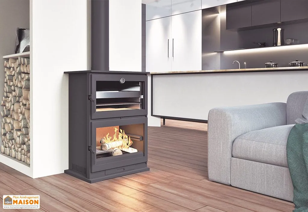 Poêle à bois double combustion avec four intégré 11 kW – CH-9