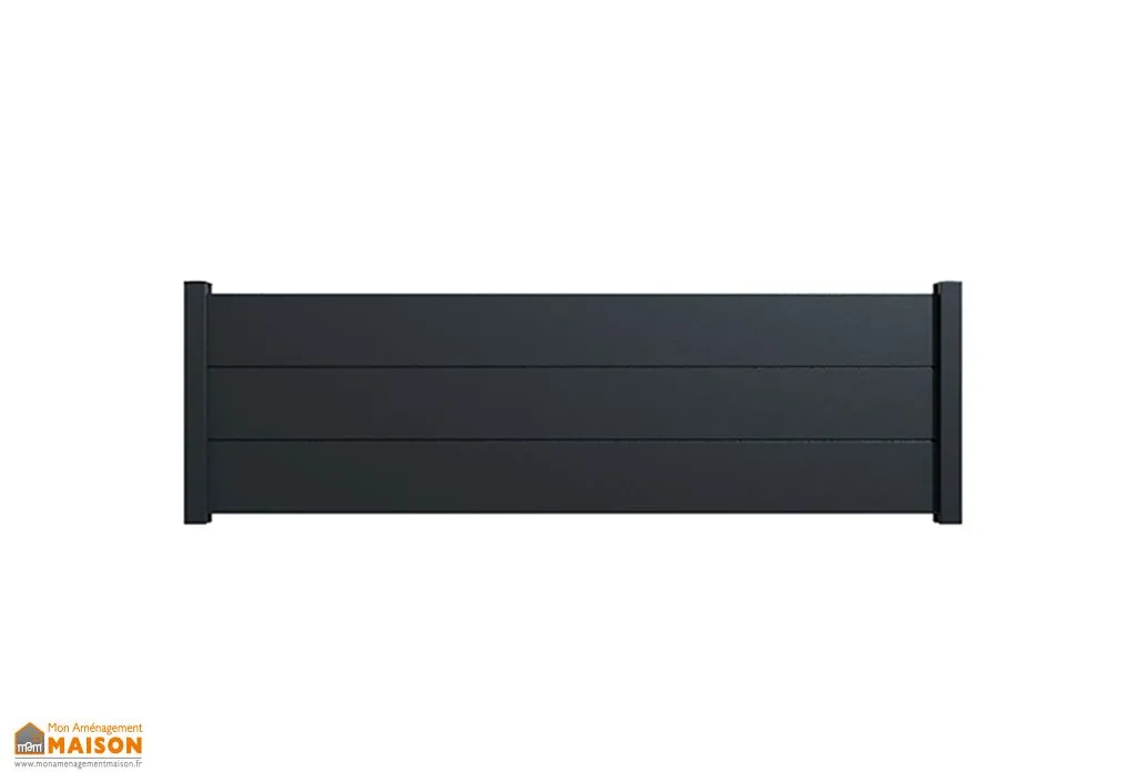 Clôture pleine en aluminium pour muret – kit de 3 lames