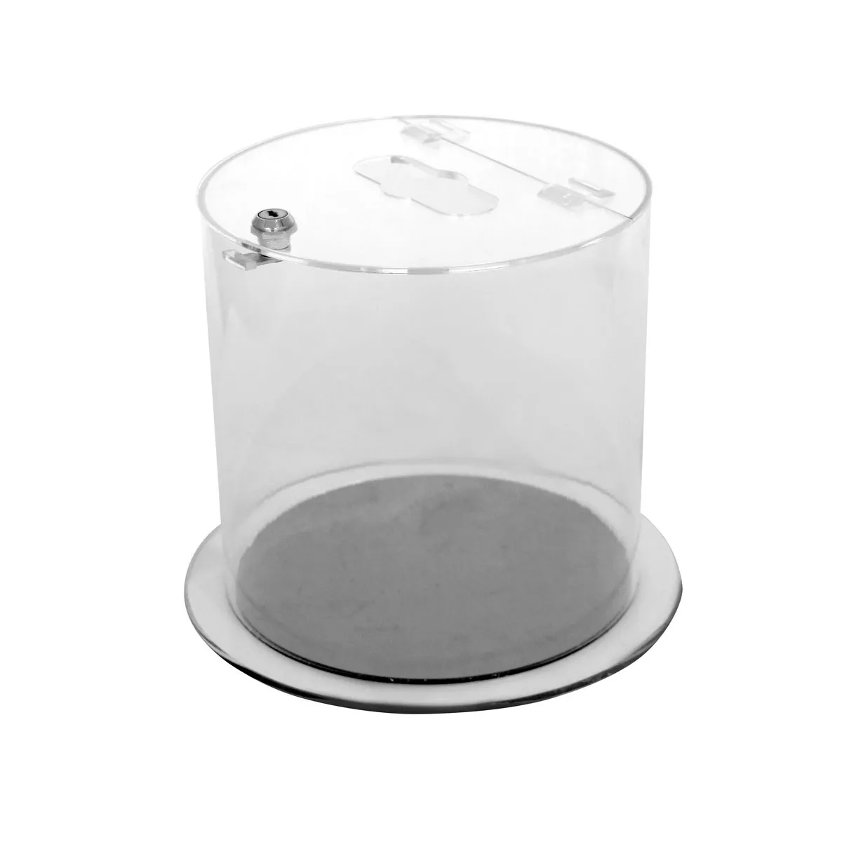 Collecteur sécurisé transparent 12L pour petits objets comme les piles, gants & masques usagés...