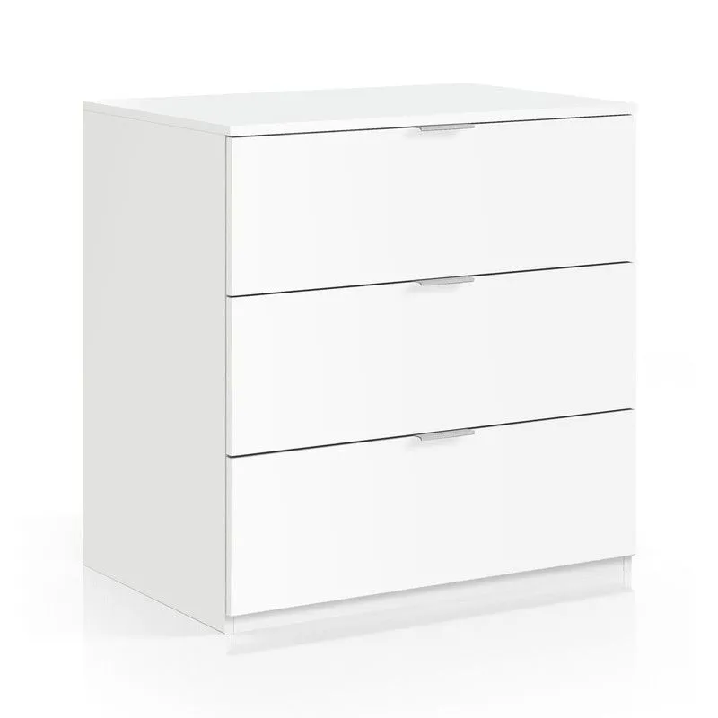 Commode blanche 3 tiroirs, 77 x 38 x 80 cm