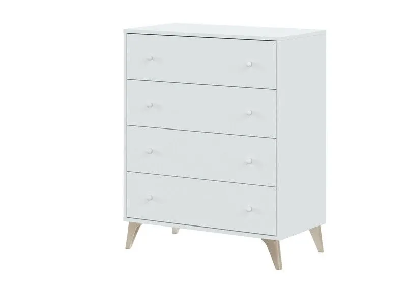 Commode en bois blanc, 77,5x40x95 cm | SUCRÉ
