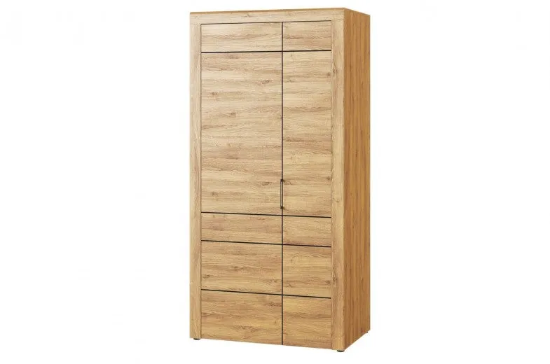 Armoire palette 2 portes Kama 70 Chêne / Noir, l97xA60xH199 cm