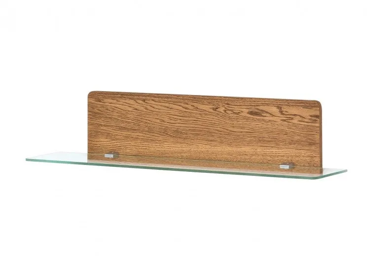 Etagère en placage et verre avec LED incluse Montenegro 34 Small Rustic Oak, l105xl23xH23 cm