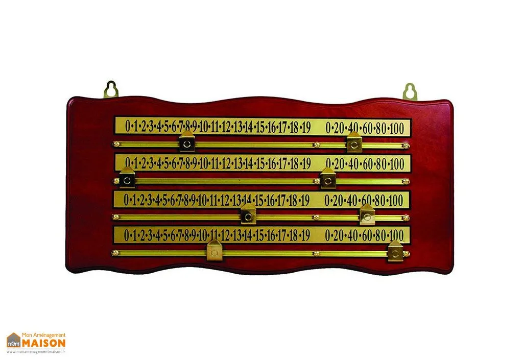 Compteur de points de billard mural 4 joueurs