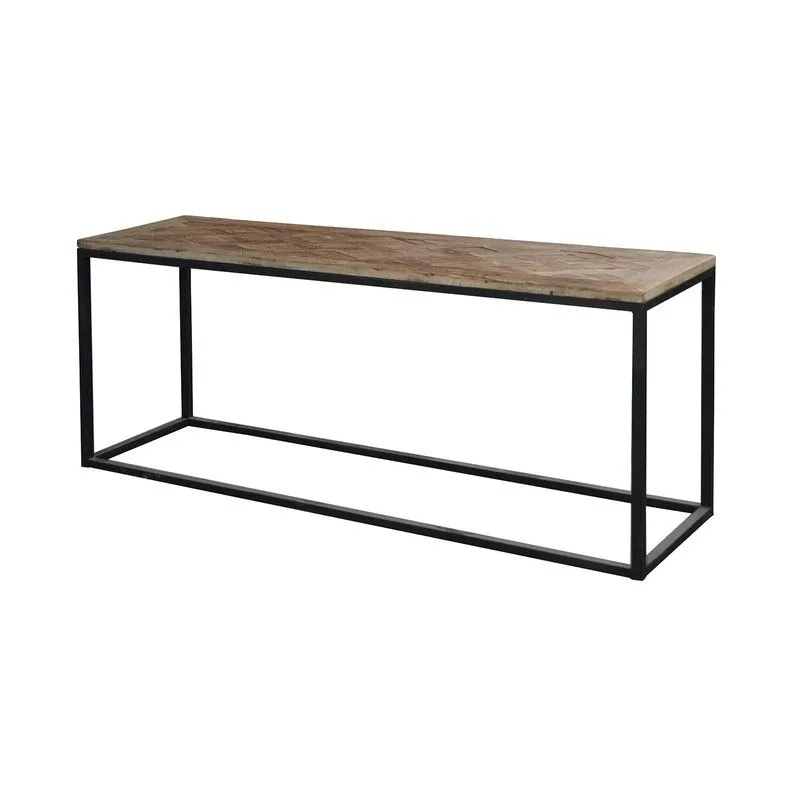Console en bois d'orme recyclé, 160×45×76 cm