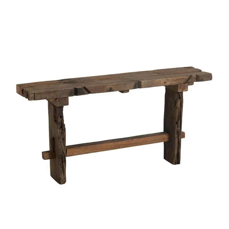 Console en bois recyclé naturel, 150x35x75 cm