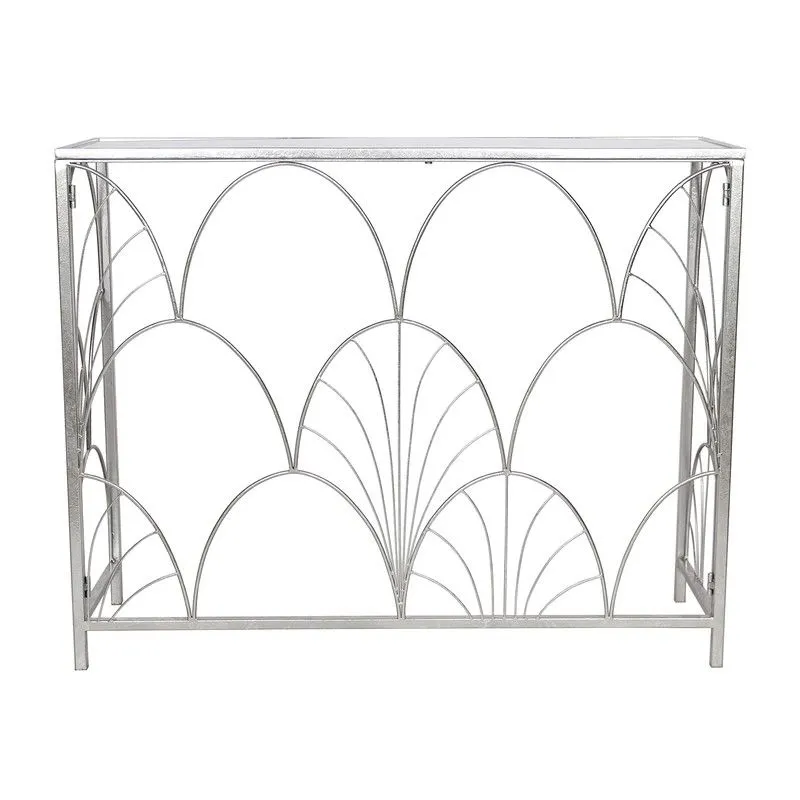 Console Ragnar en Métal Argenté, 100x30x80 cm