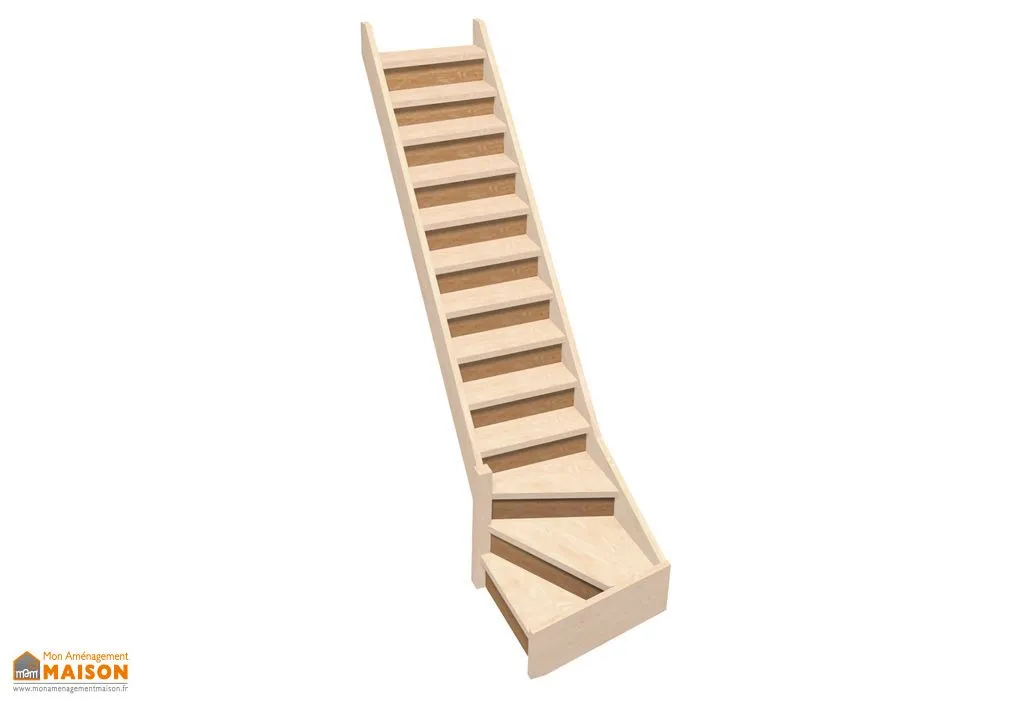 Kit Contremarches Echelle Meunier Normandie 1/4 Tournant