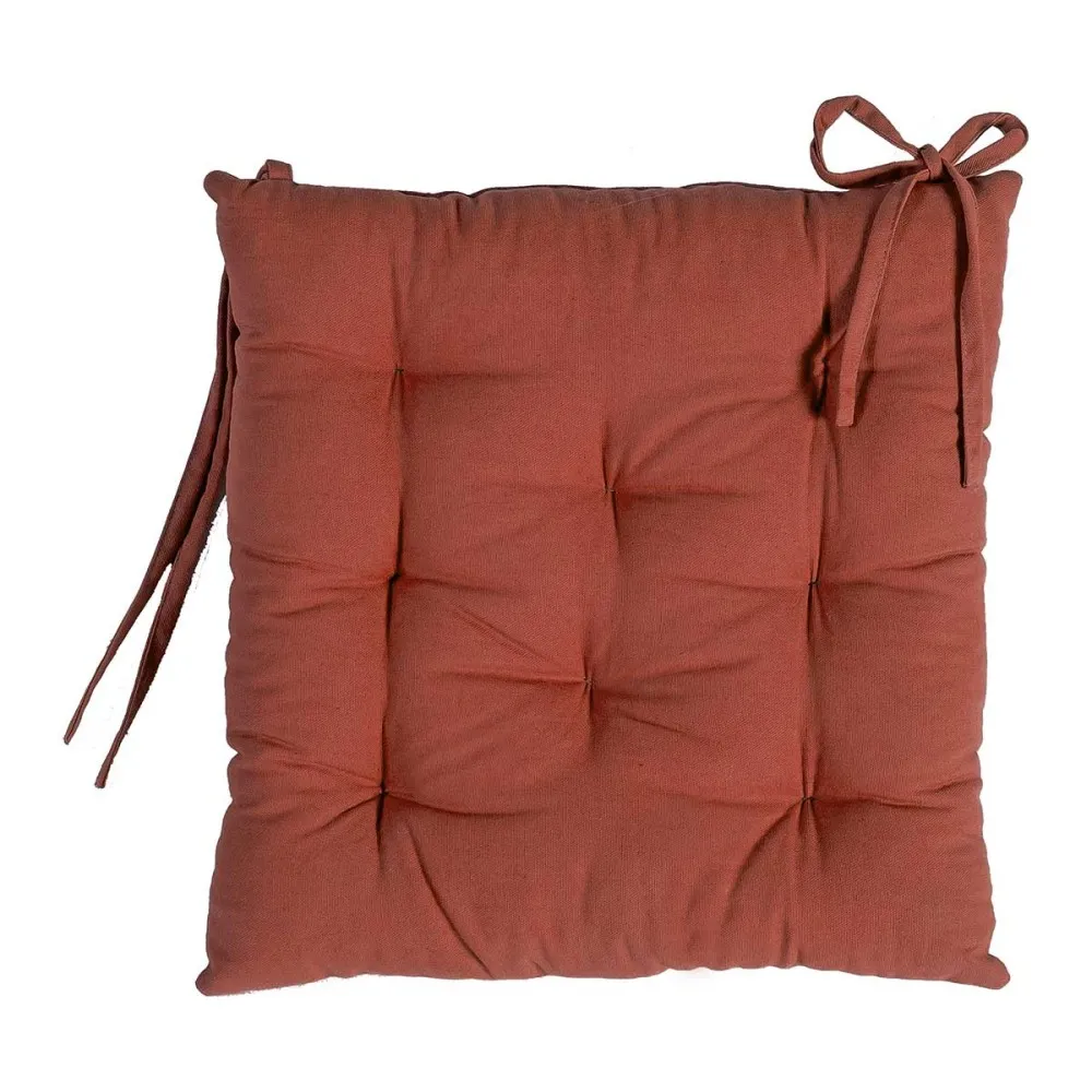 Coussin ou galette de chaise en Coton coloris brique