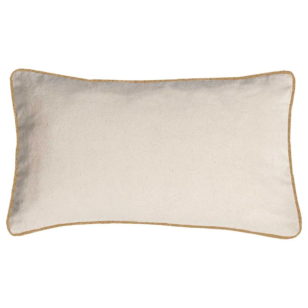 Coussin Rectangle garni 50 x 30 cm coton écru et jute