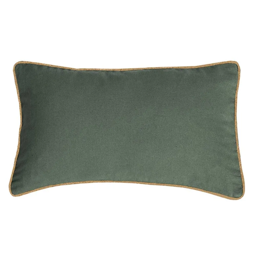 Coussin Rectangle garni 50 x 30 cm coton kaki et jute