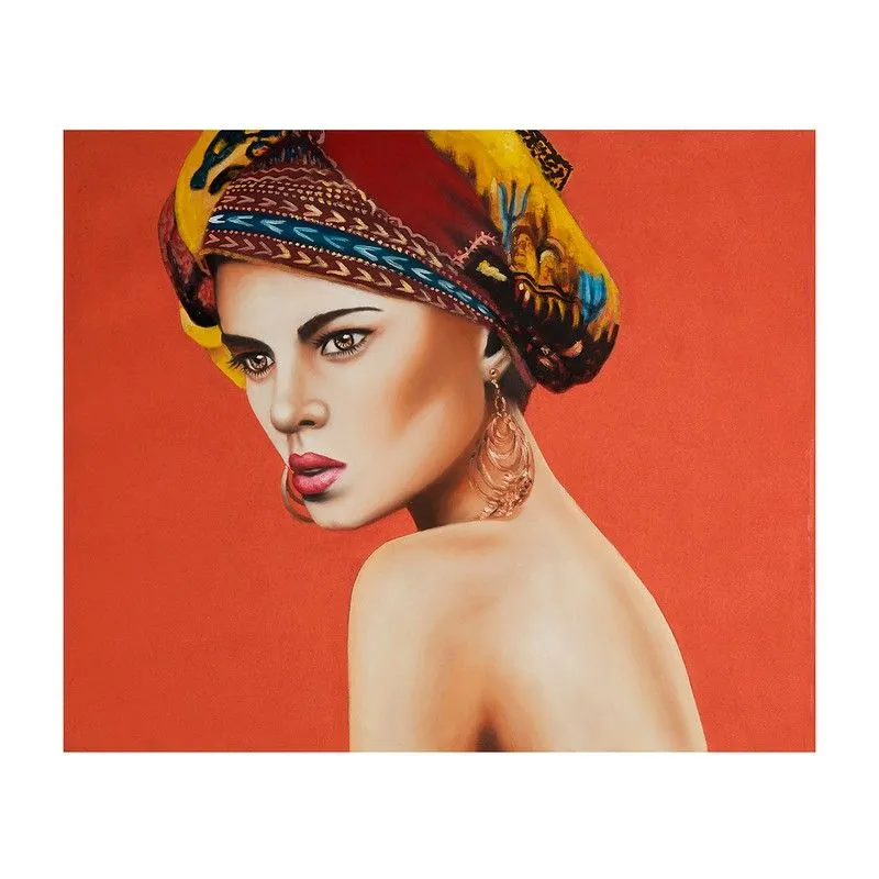 Peinture sur toile orange, 120 x 4 x 100 cm | Yua