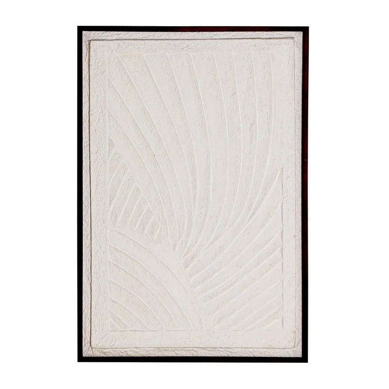 Peinture Nakal en papier mâché et bois de paulownia en blanc, 65 x 2 x 95 cm