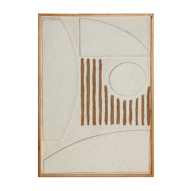 Tableau Parker en papier mâché et bois de paulownia blanc/naturel, 65 x 2 x 95 cm