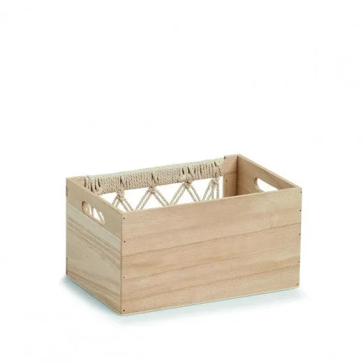 Boîte de rangement en bois, Boho Natural, L30xl20xH16 cm