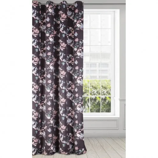 Draperie Tulia Velours Graphite / Rose, 140 x 250 cm, 1 pièce