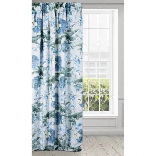 Rideau occultant Alia Multicolore / Bleu, 140 x 270 cm, 1 pièce