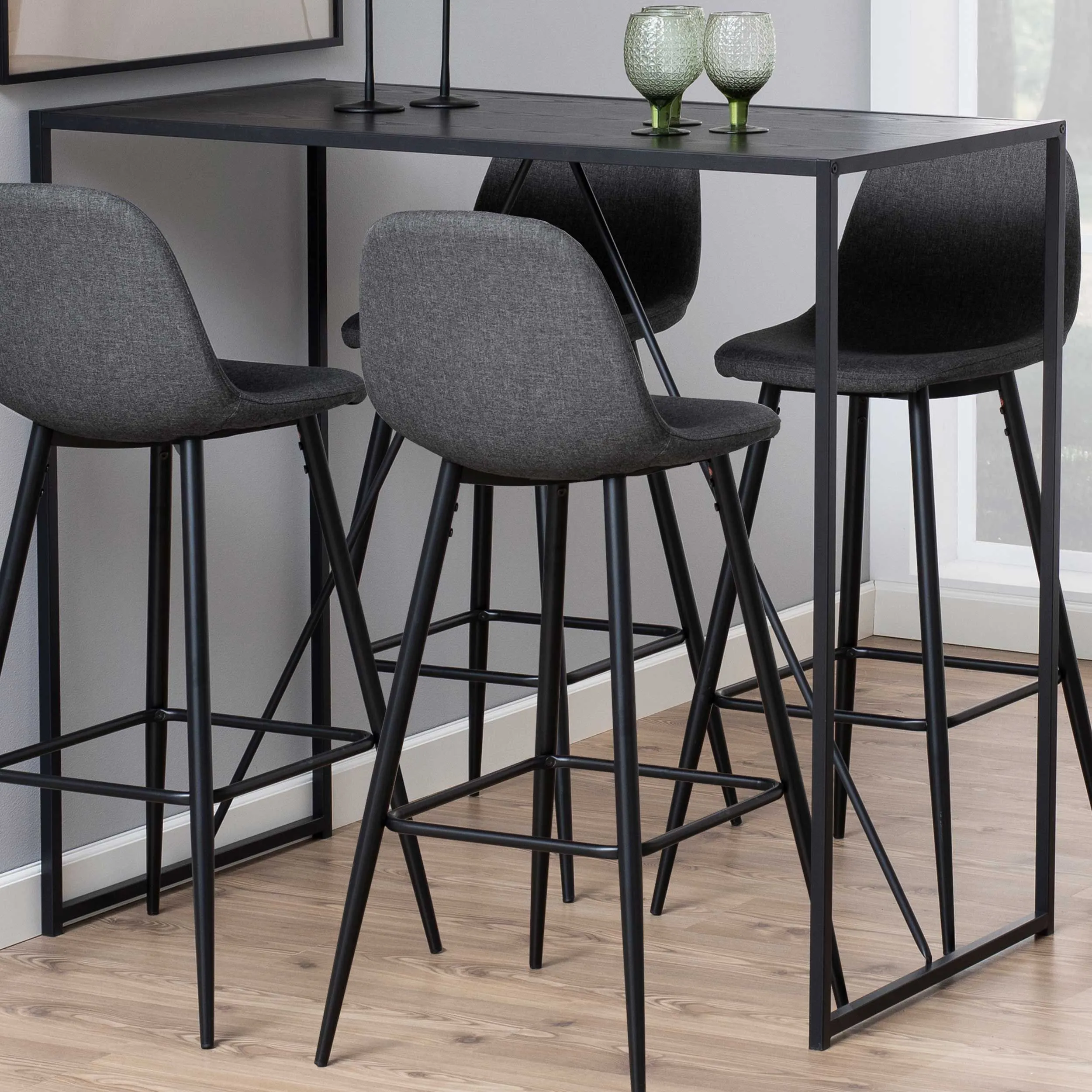 Table de bar Dover 120x60cm - zwart