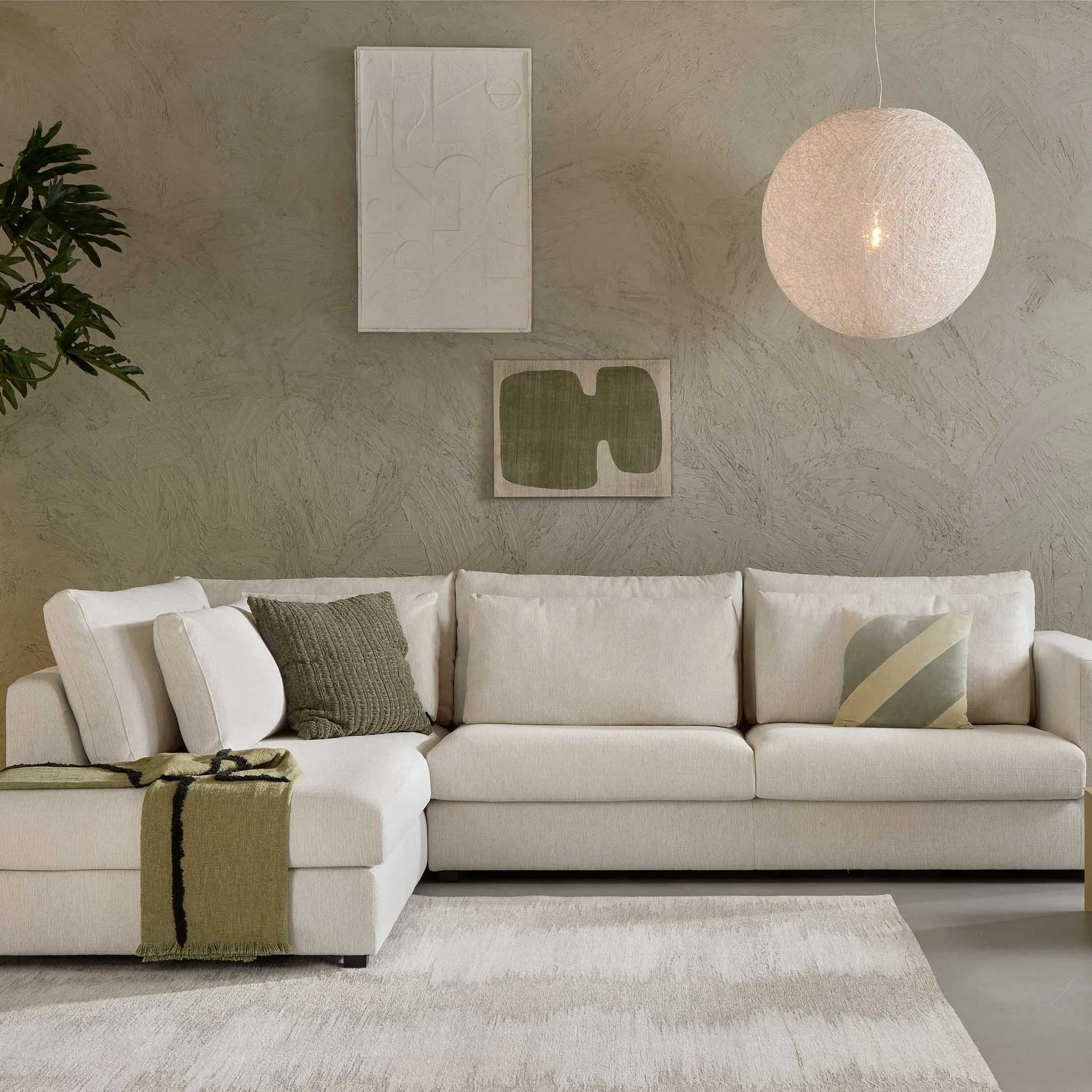 Canapé d'angle Verita gauche - beige