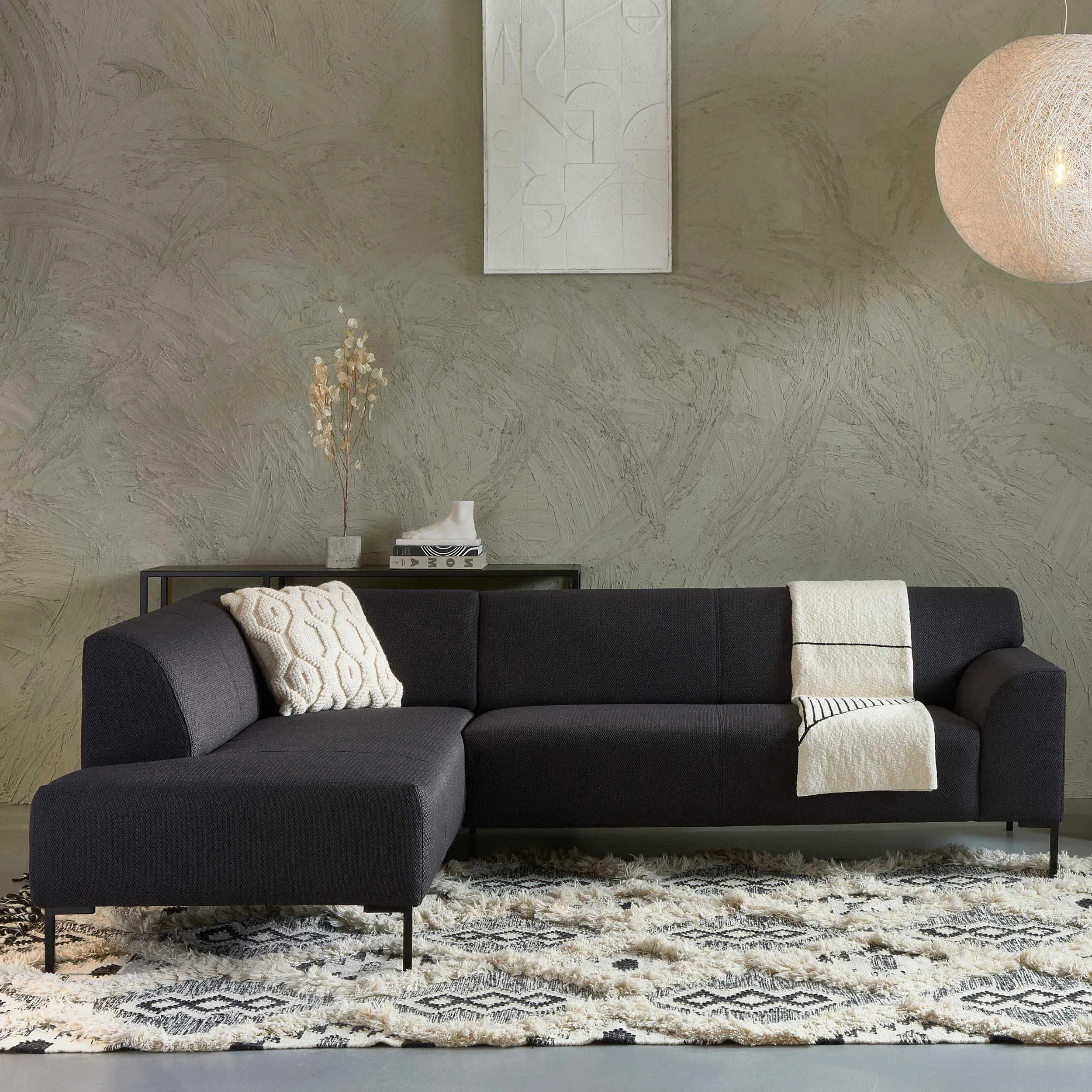 Canapé d'angle Marcia gauche - anthracite