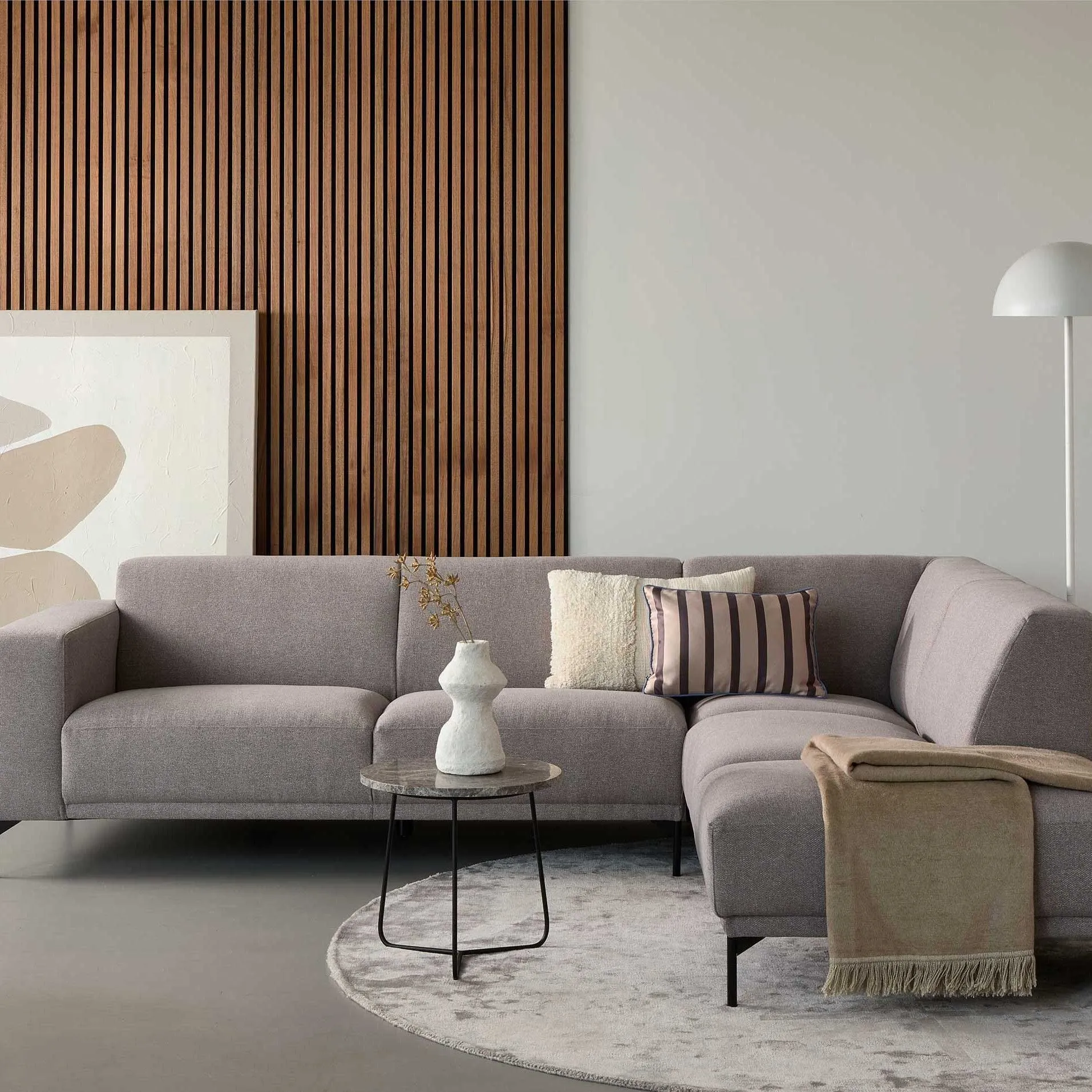 Canapé d'angle droit - gris