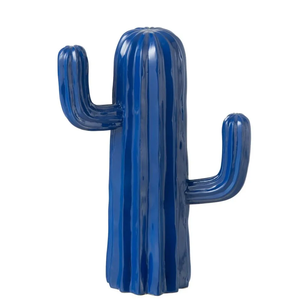 Décoration à poser ou porte bijoux Cactus bleu majorelle H28cm