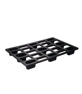 Palette de stockage rectangulaire noir plastique 80x120x15,5 cm 250 kg 500 kg Gilac