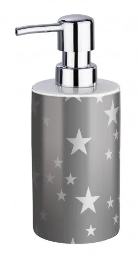 Distributeur de savon, céramique, Stella Gris, Ø9xH18 cm
