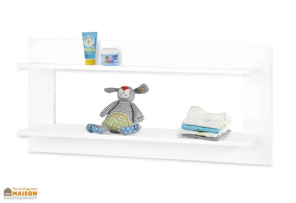 Étagère Murale Blanche en Bois pour Enfant 91 cm