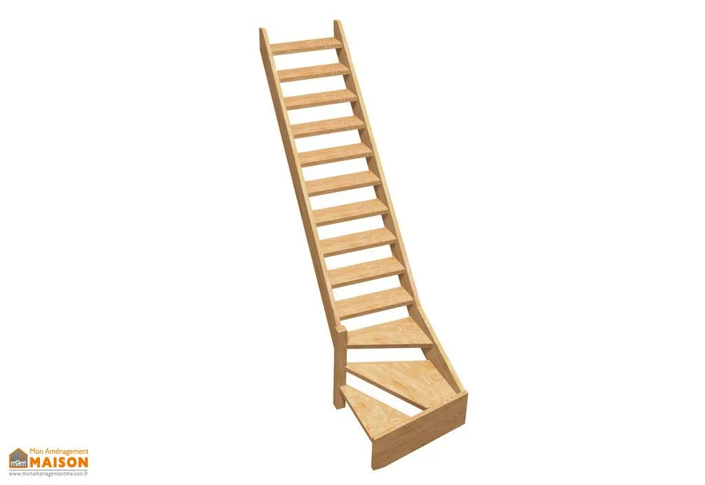 Echelle de Meunier Normandie 1/4 Tournant Gauche Bois