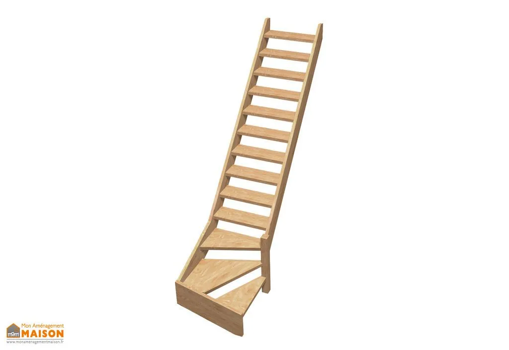 Echelle de Meunier Normandie 1/4 Tournant Droit Bois