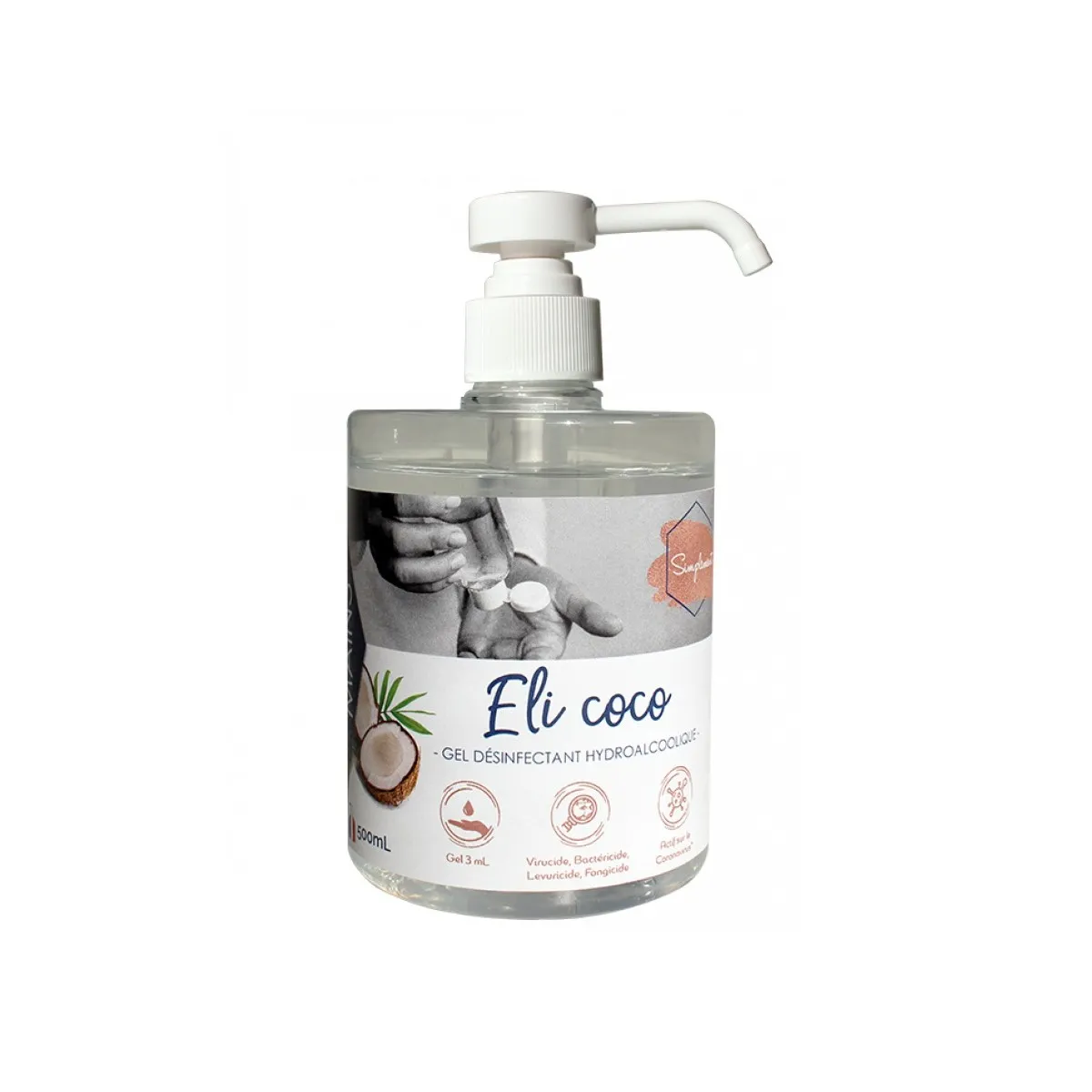 Eli COCO Gel hydroalcoolique 500 ml parfumé noix de Coco