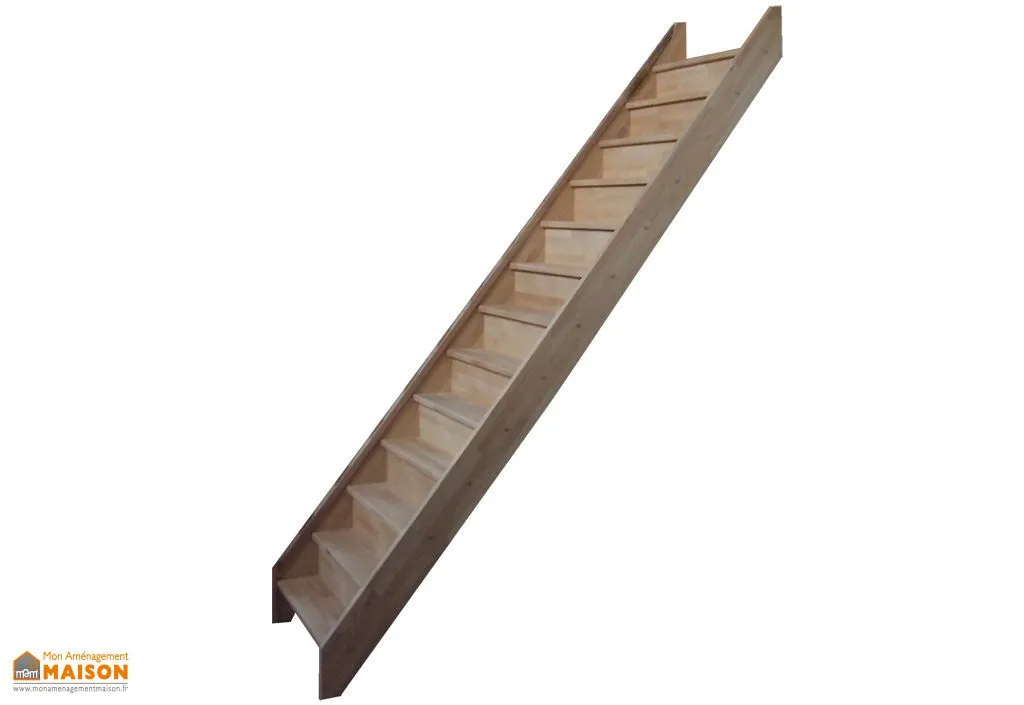 Escalier Bois Droit en Hêtre avec ou sans Contremarches 2,80 m