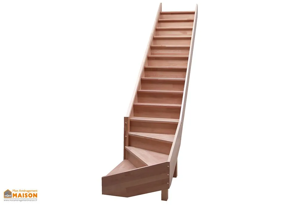 Escalier Quart Tournant Bas en Hêtre